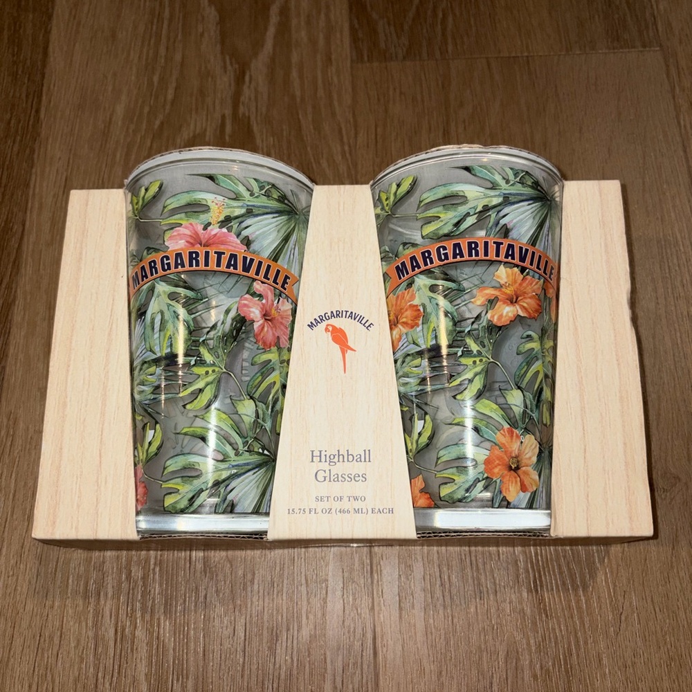 Set of 2 Margaritaville Highball Glasses Jimmy Buffett New